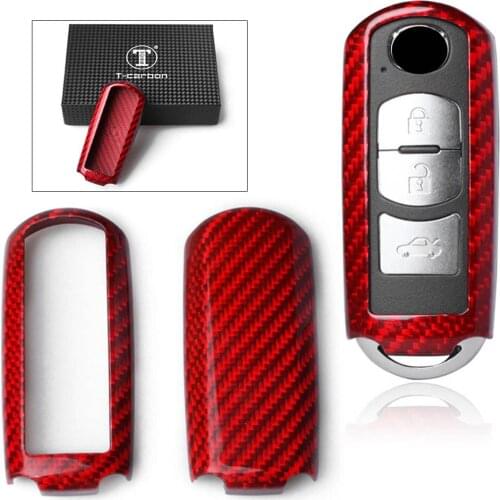 Real Carbon Fiber Remote Key Cover Shell Case For Mazda 3 6 CX5 CX-5 CX9 CX-9 MX Miata