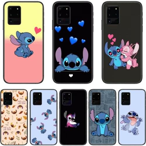 Disney Stitch Cute Phone cover hull For SamSung Galaxy S 6 7 8 9 10 20 21 Plus Edge E note 5G Lite Ultra black soft bumper