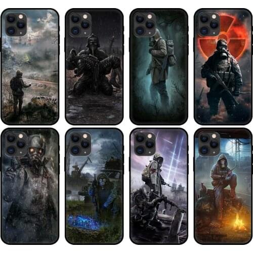 Black tpu case for iphone 5 5s se 2020 6 6s 7 8 plus x 10 XR XS 11 12 mini pro MAX back cover Stalker Clear Sky