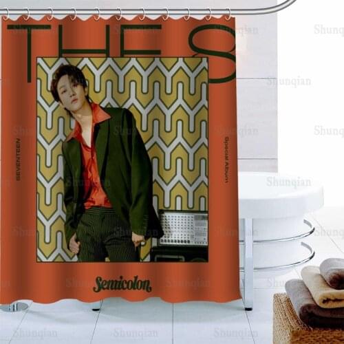 Kpop SEVENTEEN THE8 Backgrounds Decor Shower Curtain Waterproof Mildew Proof Bath Curtain Polyester Fabric Bathroom Curtain 0512