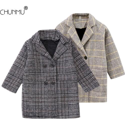 Kids Girls Woolen Jacket Winter Jacket For Girls Coat Baby Warm Hooded Outerwear Coat Girls Clothing Children Soild Long Coat