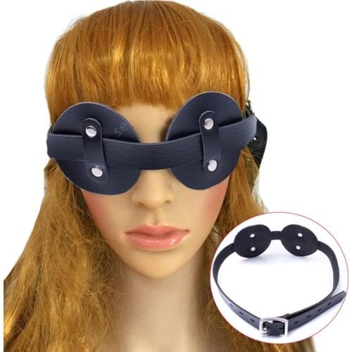 Leather Blindfold Sex SM Adult Game BDSM Flirt Toy Sexy Club Party Mask Sleep Black-Out Eye Mask Slave Cosplay Erotic Accessorie