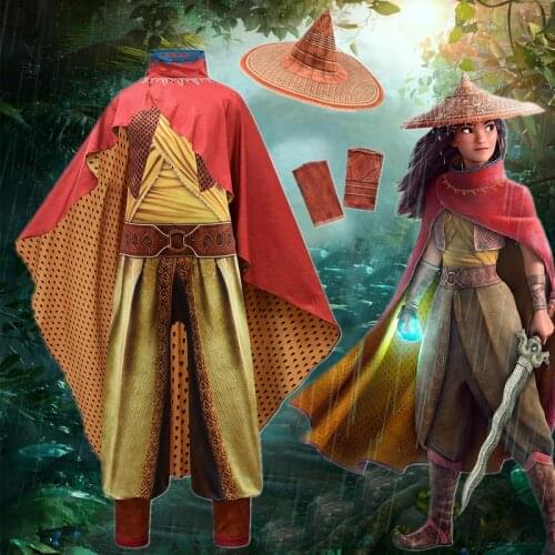 Halloween carnival Cosplay Legend Movie Raya and The Last Dragon Cosplay Costume Raya Fancy Set Childrens Performance Costume