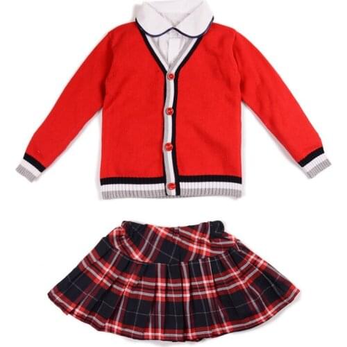 Children Suit Primary School Uniform Boys Clothing Set Girls Skirt Kids Autumn Sweater 4PCS Set Kindergarten Kids Outfit