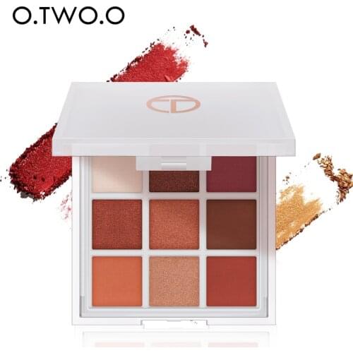 O.TWO.O 9 Colors Eyeshadow Cosmetics Nude Shimmer Glitter High Pigmented Shadows Waterproof Eye Shadow Palette Eyes Cosmetics