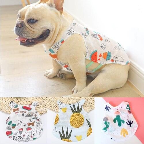 Summer Dog Clothes For small Dogs Fruit Printed Pets Tshirt Puppy Dog Clothes Pet cat Vest Super thin T shirt Pug Dog Costumes