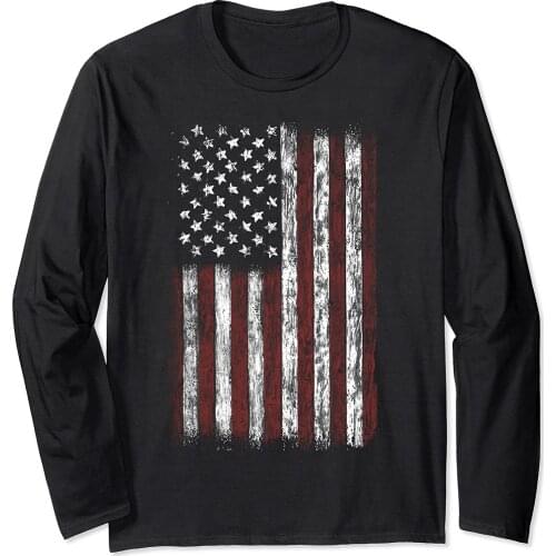 American Flag Long Sleeve Shirt Men USA Flag Men T-Shirt Long Sleeve T-Shirt