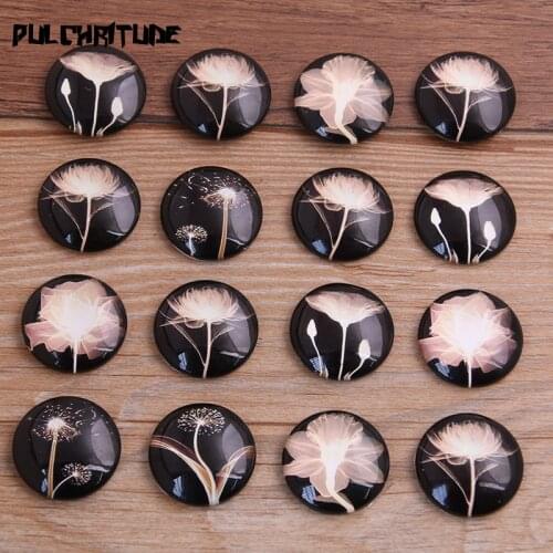 6pcs mix Night sky Fireworks Pattern Round Glass Cabochon 20mm 25mm Dome Flat Back DIY Jewelry Finding