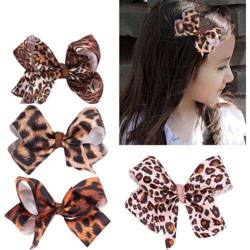 Candygirl Fashion Side Barrette Child Hairpin For Women Girls Leopard Print Bow Hair Clip Hair Accessories Ornament Kid Headwear