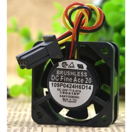 SSEA New server cooling fan for SANYO 109P0424H6D14 4CM 4020 24V 0.07A 40*40*20mm 3 Wires