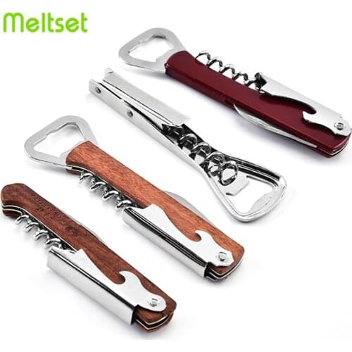 Professional Bottle Opener Corkscrew Stainless Steel Wine Opener Beer Cap Bottle Openers Keychain Decoration Bar Tools
