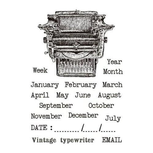 Typewriter Month Clear Stamp for Scrapbooking Transparent Silicone Rubber DIY Photo Album Decor A330