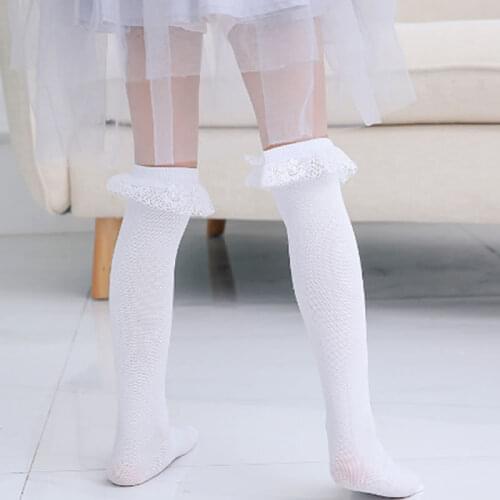 Girls Mesh Crew Socks Summer Thin Lace Baby Mosquito Socks Student Hose Princess Knee High Socks