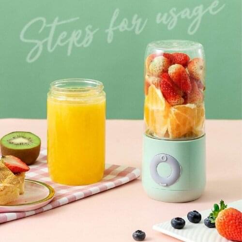 USB Juicer Blender Mini Portable Electric Mixer Fruit Smoothie Machine Food Processor Maker Juice Extractor with 6 Cutter 500ML