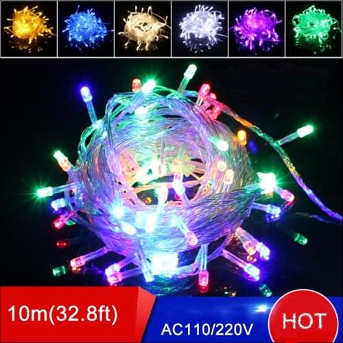10m/pcs 100leds led Christmas tree light Fairy String Light 110V IP65 Garden Decoration String Lamps 7W