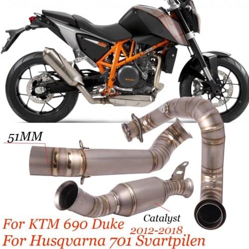 Motorcycle exhaust for ktm 690 duke titanium alloy front half link catalyst tube exclude husqvarna 701 svartpilen 2019 2020