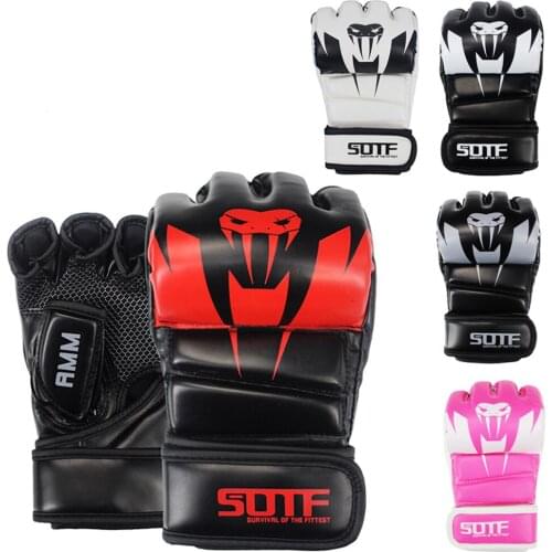 Adults MMA Venomous Snake Tiger Muay Thai Gloves Karate Muay Thai Half Finger Boxing Fight Gloves Sanda Training Man Woman -40