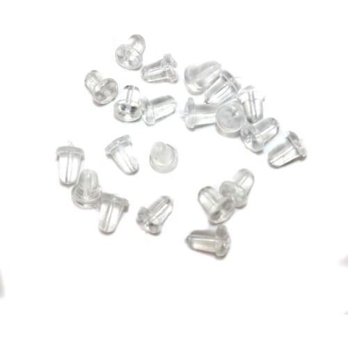 Wholesale 200PCS Ear Post Nuts Findings Accessories For Jewelry Making Stud Earrings Diy Rubber Earring Backs Hooks Stoppers