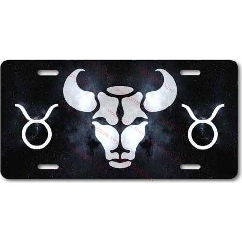 Taurus Zodiac Astrology License Plate Car Shabby Chic Home Decor Plaque Wall Art Man Cave