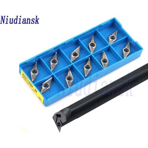 10pcs Carbide Inserts VCGT1103 1pc S16Q-SVUCR11 S20R-SVUCR11 Internal Turning Tool Holder S16Q-SVUCL11 Arbor CNC Lathe Tools Set