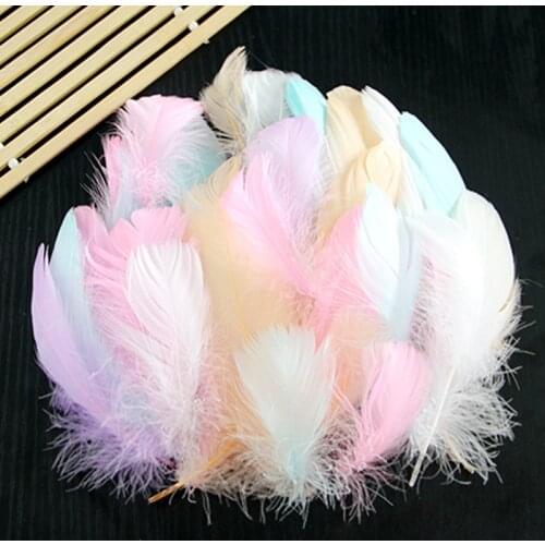 100pcs Colourful Swan Feather Plumes Natural Goose Feathers Floating For Gift Boxes Filler Supplies DIY Wedding Home Decor