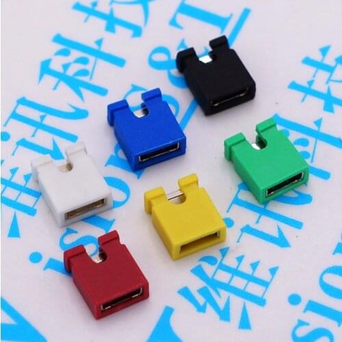 1000pcs Spacing 2.54mm jumper cap white/blue/black/red/yellow/green to short block connection block pin connection block