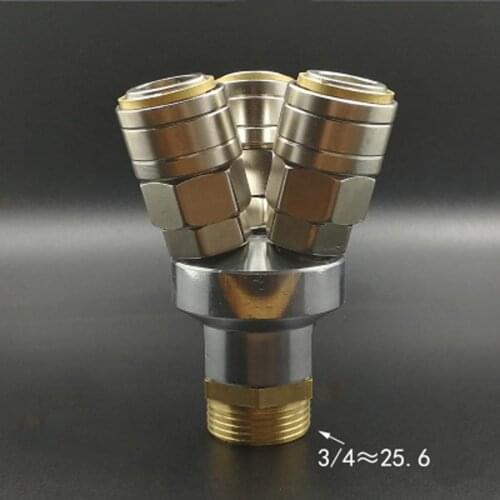 2 Ways 3/4" BSP Male C Type Air Hose Quick Coupler Socket Connector High Quality Self-locking