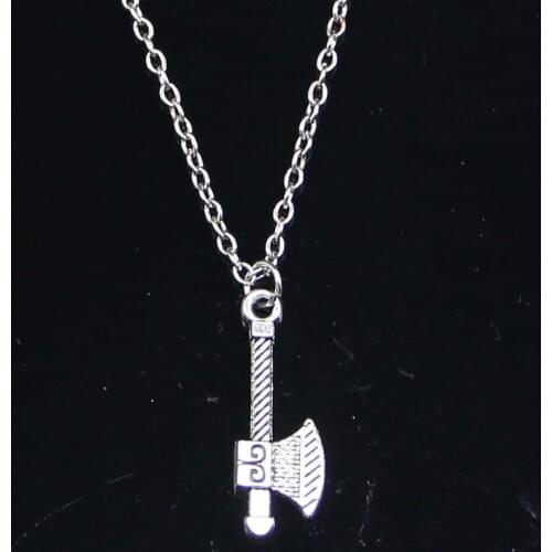 20pcs New Fashion Necklace 27x10mm ax tomahawk Pendants Short Long Women Men Colar Gift Jewelry Choker