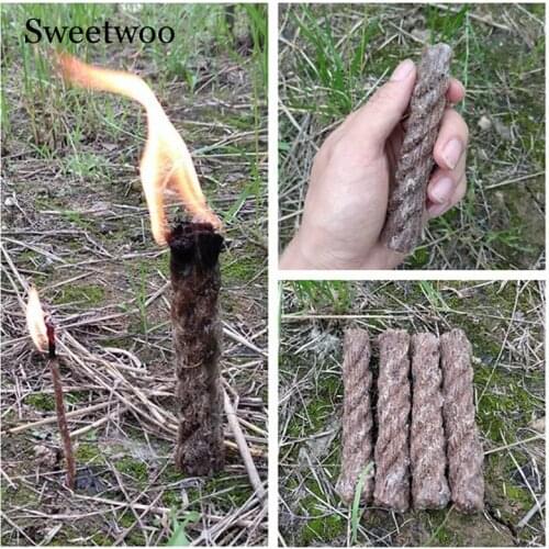 4Pcs Outdoor Survival Camping Waterproof Fire Lighter Waxed Ropes Waxed Cord Cigarette Lighter