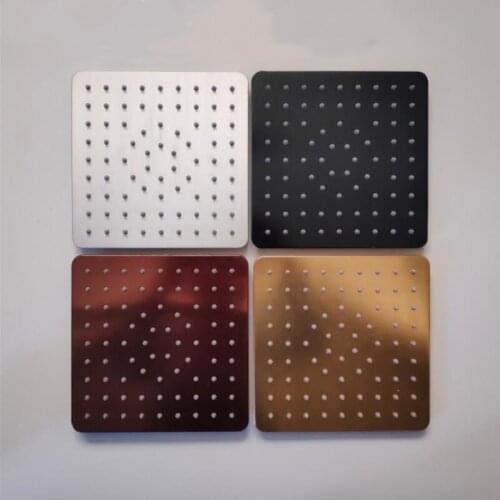 8 inch Ultra-thin Aluminum Shower Head Bathroom Wall Mounted Square Rainfall Shower Head Sprayer Tap