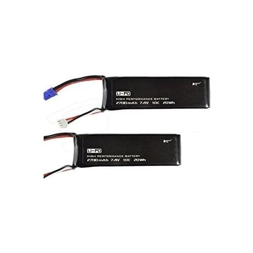 EBOYU(TM) 2 X Lipo Battery 7.4V 2700mAh 10C For Hubsan H501S X4 FPV RC Quadcopter Drone Parts