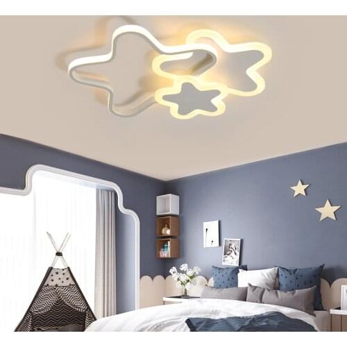 White Led Chandelier Light For Childrens room Bedroom Plafond Acrylic Lighting Modern New Fixture Lampadario Luminaire Lustres