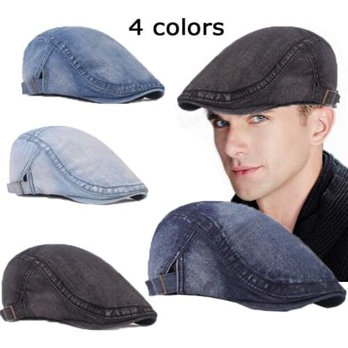 4 Colors Men Women Berets Classic Vintage Fashion Casual Denim cap Travel Outdoor Adjustable