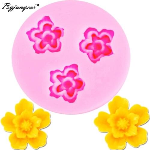 Byjunyeor M003 Epoxy UV Resin Rose Silicone Mold Cake Decoration Fondant Cake 3D Food Grade chocolate Moulds tools