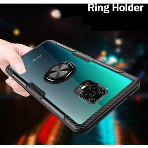 Case For Xiaomi Redmi Note 9 Pro Max Cover Transparent Ring Kickstand Silicone Hard Plastic Case For Xiaomi Redmi Note 9S