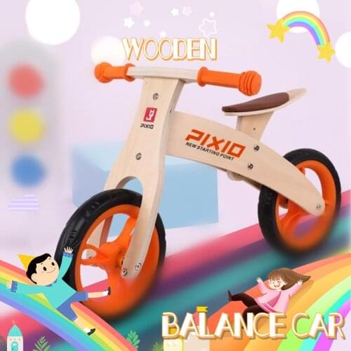 Montessori Wooden Balance Bike Child Toddler Gliding Skating Car Without Pedals Sliding Reinforcement Wear-resistant Bicycle