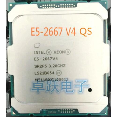E5-2667V4 QS Original Intel E5 2667 V4 QS 3.20GHZ 8-Core 25M Cache E5-2667 V4 QS DDR4 2400MHz FCLGA2011-3 135W Processor
