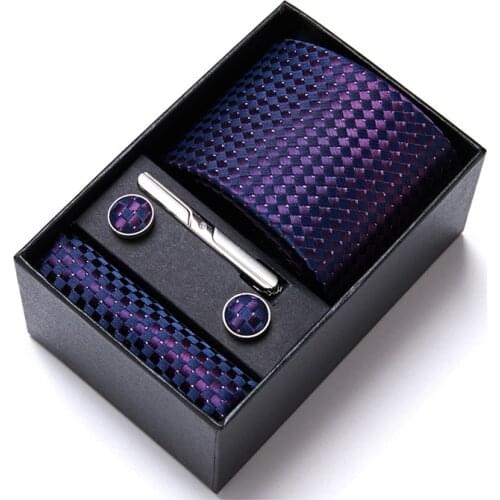 High Grade Hot sale Silk Tie Set Male Necktie Box Suit Accessories Dropshipping Men Solid Fit Wedding Gift Holiday Group