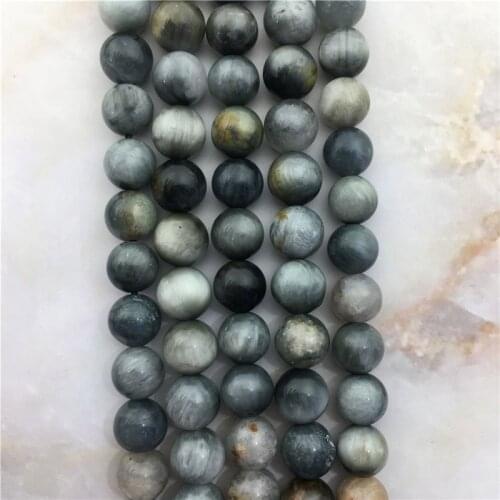 Hawks eye 6 8mm&10mm natural color smooth round beads stone for jewelry making design diy gift wholesale