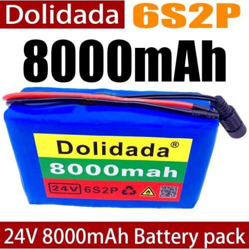 Batterie Lithium-ion 6s2p 24V 8ah 18650, 25.2v 8000mAh, pour velo electrique, cyclomoteur