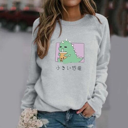 Cute Long Sleeve T-Shirt Womens Autumn Casual O-neck Harajuku Tops Fashion Lady Cotton Plus Size Sweatshirt T Shirt Pullover