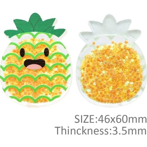 Mini Kawaii Fruit Quicksand Acrylic Planar Resin DIY Sew For Bag Gift Decoration Crafts Sequin Shakers Accessories10Yc18640