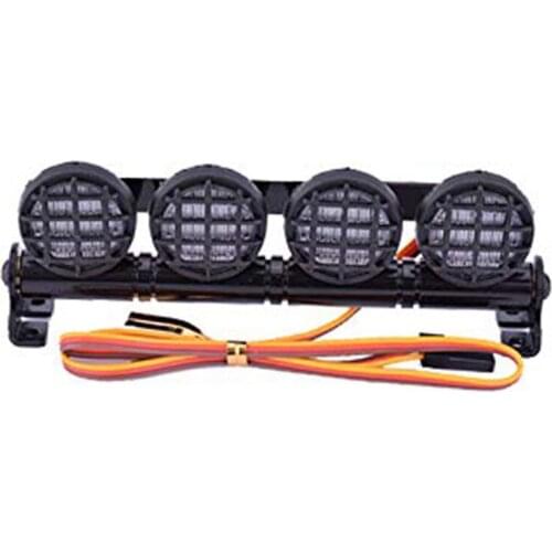 Multi-Function Ultra Bright Lamp LED Roof Light Bar with 4 Spotlights for 1/10 1/8 RC Car HSP TAMIYA CC01 Axial SCX10