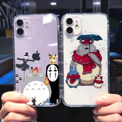 Cartoon Ghibli Miyazaki Totoro Phone Case Transparent soft For iphone 5 5s 5c se 6 6s 7 8 11 12 plus mini x xs xr pro max