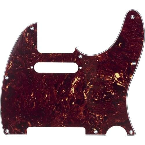 Musiclily 8 Hole Tele Guitar Pickguard for USA/Mexican Made Fender Standard Telecaster Modern Style, 4Ply Vintage Tortoise