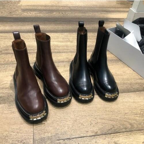 New Chelsea Boot Fashion Martin Boot Thick Bottom Dark Locomotive Boots Handsome Punk Shoes Girl Metal Gothic Boots