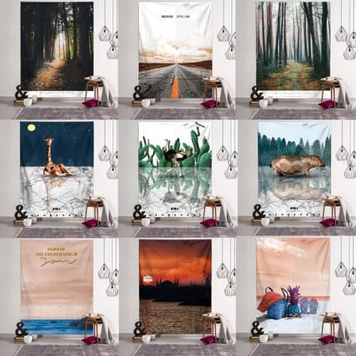 Landscape Tapestries 3D Beach Towel Green Leaves Beautiful Forest Printing Wall Carpet Yoga Mat Home Decor Tapestry