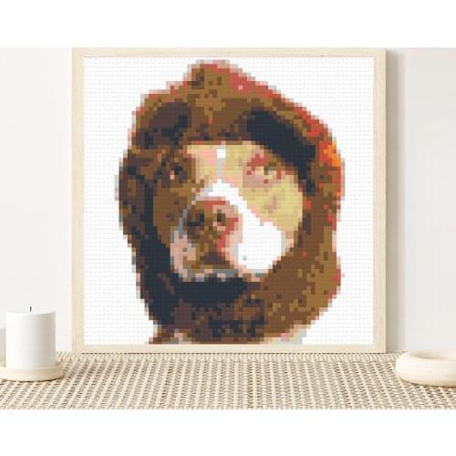 Pixel Art Mosaic Building Block Painting Animal Lion Dog 4800 PCS Photo Custom DIY Montessori Kids Toys Home Decor Friends Gift
