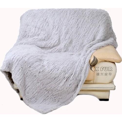 CX-D-10D 150x130cm Custom Rabbit Fur Knitted Throw Blanket ~ DROP SHIPPING
