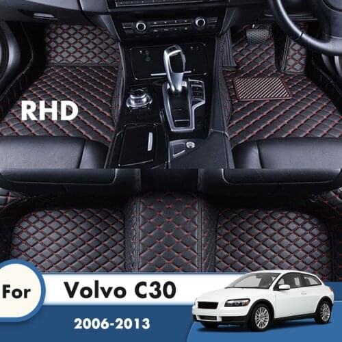 RHD Custom Car Floor Mats for Volvo C30 2013 2012 2011 2010 2009 2008 2007 2006 Auto Interiors Accessories Styling Parts Cover